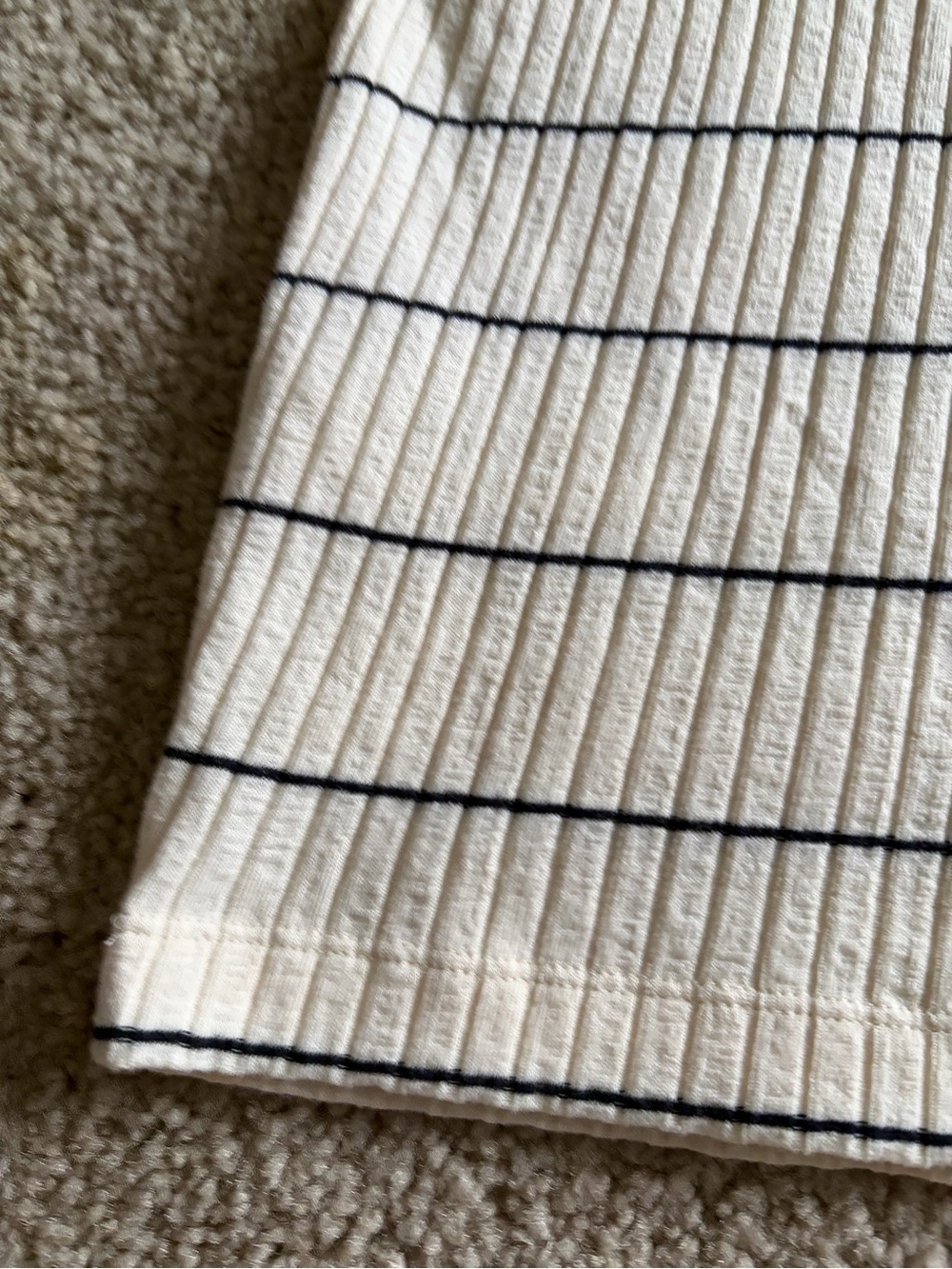 VINCE Striped Racerback Tank Top Cream Black Ribbed Stretch Minimalist small - Picture 6 of 10
